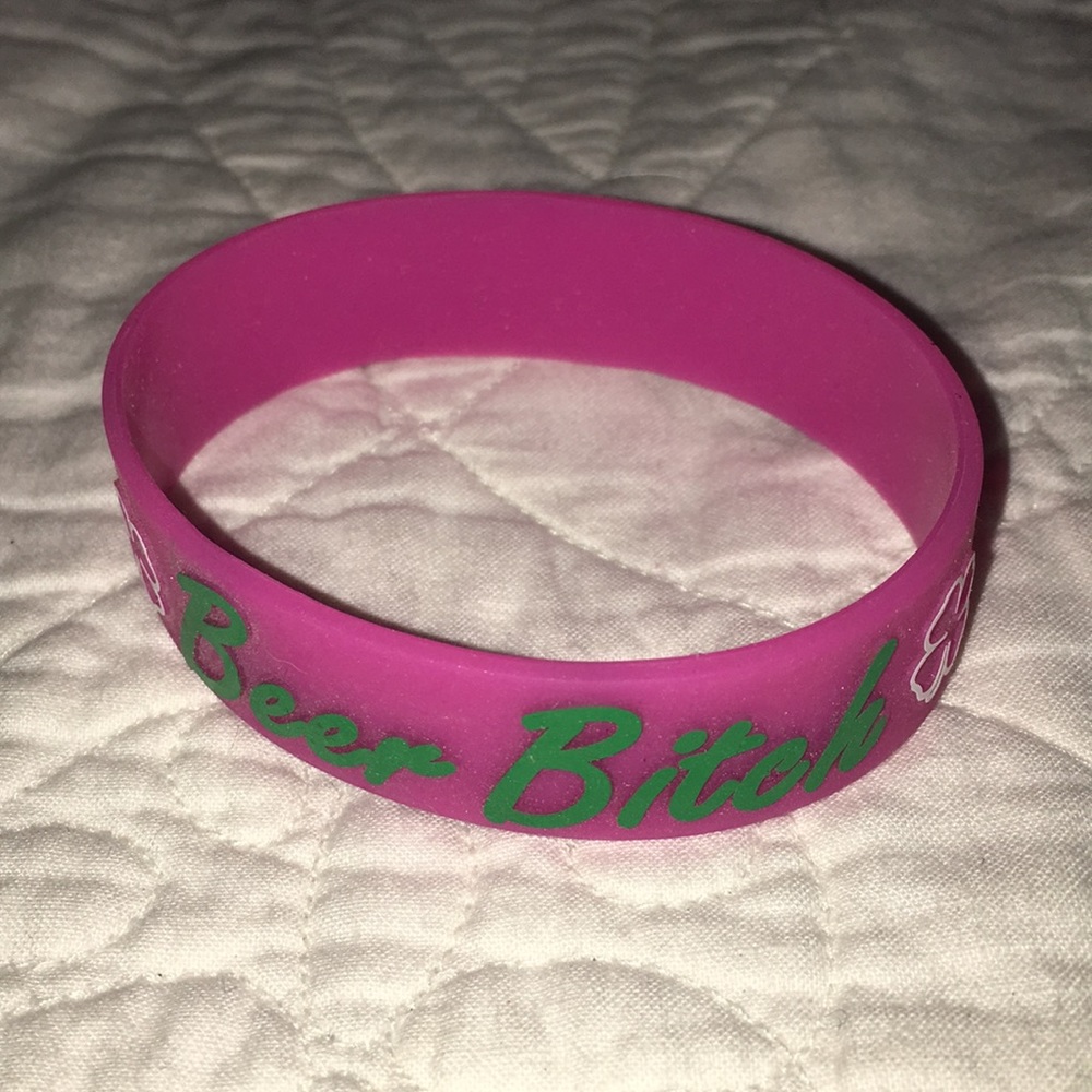 Beer bitch pink bracelet